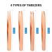 Professional Stainless Steel Eyebrow Tweezers Set with Travel Case - 4-Piece Precision Tweezers for Ingrown Hair, Facial Hair, Blackheads, and Debris Removal - Buy Online on GoSupps.com