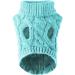 Tower Collar Knitting Sweater for Pets - Thick Winter Warmer for Dogs & Cats (L Blue) | Stylish Crochet Coat for Small to Large Pets - Buy Online on GoSupps.com