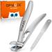 Nail clipper for thick nails - drmode ergonomic nail zwick with wide jaw opening premium steel large nail clipper with collecting container sharp nail tongs nail clipper for seniors men angle head silver 2.0