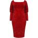 Shop Hanxiulin Women s V-Neck Long-Sleeved Evening Dress - Red Cocktail Dress with Mesh Insert - Plus Size XXL Festive Party Dress - Buy Online on GoSupps.com