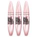 3 x Maybelline New York Ciglia Sensationnelles Very Black Volumizing Mascara Fan Effect Clump-Free - Pack of 3 Mascara