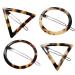 Lurrose 4 Pcs Acrylic Resin Hair Clips  Geometric Hair Pins Triangular Circle Leopard Barrettes for Party Daily