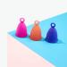 Silicone Ring Menstrual Cup with Loop Stem - Reusable 12 Hour Tampon Alternative - Soft Peach Medium Size - Buy Online on GoSupps.com