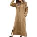Yihaojia Women's Hoodie Maxi Dress Hooded Pullover Sweatshirt Long Sleeve Loose Hooded Sweatshirt Maxi Dress with Pocket Khaki#67 3X-Large