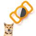 Silicone protection case compatible with Apple Airtag GPS Finder dog collar Pet Loop Holder for Apple Air_Tags Slide on Sleeve Compatible with Apple Airtags (dark yellow)