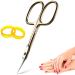 Cuticle Scissors Precision Manicure Beauty Nail Scissors for Small Children Cuticle Nipper Professional Stainless Steel Scissors for Men Women 3.7 Inch Gold