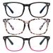 konqkin 3-Pack-Blue-Light-Blocking-Glasses-Women & Men Computer Gaming Glasses Computer Screen Filter Glasses Anti Headache Eye Strain Glasses Lightweight Eyeglasses for TV Phone 5-black+leopard+gradient Purple