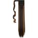 Ponytail Extension Wrap Around Long Straight Curly Clip in Ponytail Hair Extensions for Women Brown Black Blonde Hairpiece 23"-Straight Dark Brown & Sandy Blonde - Buy Online on GoSupps.com