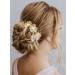 Gold Floral Wedding Hair Vine with Pearls - Bridal Headpiece for Women and Girls - Buy Online on GoSupps.com