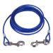 GOTOTOP Dog Tie Out Cable Heavy Duty Chew Proof Long Steel Wire 16.4ft Pet Dog Tie Out Cable Double Heads Chew Resistant Tieout Leash Outdoor Camping Picnic Strong Pet Safety Rope(Blue)