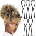 MILAMIYA 5PCS Afro Puff Ponytail Ties Adjustable Hair Ties for Short Kinky Curly Hair Bun Long Headband Ties for Women with Thick  Braided  Kinky  Natural Curly Hair  Natural Hair Extra Stretchy  No-Slip Design (Black-A-...