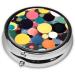 Abstract Circles Round Pill Box - 3 Compartment Travel Organizer for Easy Medication Management - Buy Online on GoSupps.com
