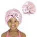 Arqumi 1 Pack Double-Layer Satin Hair Bonnet for Kids  Adjustable Drawstring Hair Cap Sleep Bonnet for Girls Child  Pink