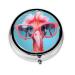 Metal Pill Box 2.0x2.0x0.7 in Mini Travel Medicine Pill Organizer Box for Purse Pocket Hello Glasses Flamingo Picture