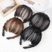Fluffy Fake Hair Band Bangs Heat Resistant Wig - Dark Brown with Sideburns - Trendy Braid Headband Hair Extension - Buy Online on GoSupps.com