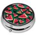 Dream Watermelon Round Pill Box | 3 Compartment Travel Organizer | Portable Black Pill Box for International Shipping - Buy Online on GoSupps.com