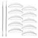 50 Pieces Eyelash Lift Tool Separator Lift Tools with Comb Silicone Eyelash Lash Lift Pads with Stainless Steel Eyelash Perm Tool Eyelash Rods for Lash Lift Rods Lash Perm Metal Eyelash Comb White+Silver