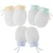 Hifot Newborn Baby Mittens No Scratch Mittens 3 Pair Infant Toddler Boys Girls Soft Adjustable Anti Scratch Cotton Gloves Mittens for Baby Care