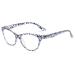 Lanomi fashion reading glasses women flower pattern cat eye visual aid reading help plastic colored blue light filter glasses with starch C4 (blue) 1.5 x