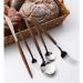 Wooden Handle Retro Tableware Home Stainless Steel Forks and Spoons Reusable Kitchen Flatware 1pcs Forks Silver - Buy Online on GoSupps.com