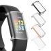 Cuteey 4 Pack Screen Protector for Fitbit Charge 5 Only,Slim Soft Full TPU Cover Case for Fitbit Charge 5 Smart Watch Accessories Black/Silver/Rose/Clear