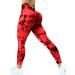 SENBAN Scrunch Butt Lift Leggings for Women High Waist Seamless Yoga Pants Workout Gym Compression Tights A Tie Dye Red Medium Long