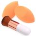 BAIMEI Makeup Sponges with Kabuki Foundation Brush Latex-Free Dry or Wet Dual Use Professional Blender Beauty Sponge for Powder Cream and Liquid Foundation Application (2 Sponges + 1 Brush)