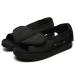 ZXAY Men's Open Toe Diabetic Recovery Slippers Diabetic Shoes Men's Extra Wide Open Toe Sandals Adjustable Arthritis Edema Slippers Black 45 Men 9.5/Women 10.5 Black