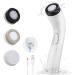KINGDO Facial Cleansing Spin Brush  Exfoliating Face Scrubber for Cleaning  USB Rechargeable Face Cleaner Brush for Men & Women  IPX7 Waterproof Face Cleansing Brush with 3 Brush Heads  White