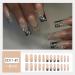 French Tip Press on Nails - Long Press On Nails with Nail Tips Pearl Sparkling Pink Black Silver French False Nail press on nails Acrylic False Nails Cute Artificial Nails - Buy Online on GoSupps.com