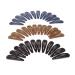 yueton 36pcs Black Blue Brown Glossy Snap Prong Clips Bendy Hair Clips Barrettes for Ladies Girls Hair Bows