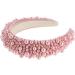 TRIXES Pink Beaded Headband - Women's Fashion Accessory - Pearl Beaded - Buy Online on GoSupps.com