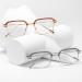 Square Metal Frame Blue Light Blocking Glasses for Men & Women | Anti UV Ray Computer & Reading Glasses - Rose Gold Tea - 53mm - Buy Online on GoSupps.com