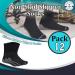 Yacht & Smith 12 Pairs Diabetic Gripper Socks in Black - Non-Skid Bottom, Loose Fit - Wholesale Bulk for Men - Buy Online on GoSupps.com