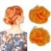 iLUU Fashion Orange Updo Hair Bun Synthetic Scrunchie Messy Hair Bun Extensions Elastic Donut Chignon Ponytail Hairpiece Rubber Band Hair Extensions Wavy Buns for Beauty Women Party (2pcs 119#) #119-orange color