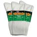 Extra Wide Men's and Women's Up to 6E Unisex Medical Mid Calf Crew 3PK Antimicrobial Made in USA! 6-11 White