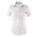 MAYSIX APPAREL Short Sleeve Stretchy Button Down Collar Office Formal Casual Shirt Blouse for Women Fit (XS-3XL) Large Mss3_whitedot
