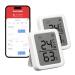 Switchbot inside thermometer hygrometer 2 pieces internal temperature moisture sensor with intelligent warning and 68-day data storage Bluetooth room thermometer for baby at home garage