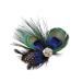 Women Bohemian Peacock Feather Hair Clip Hair Pin Elegant Fascinator Wedding Dance Party Headdress Headwear Hair Accessory Sequined Showgirl Headpiece (Style 3) Style 3 1 Count (Pack of 1)