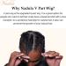 Nadula V Part Wig Kinky Curly Human Hair | Glueless Upgraded U Part Wig | 10A Malaysian Afro Curly V-Part Clip-In Half Wig 16 150% Density - Buy Online on GoSupps.com