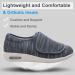 Women's Arch Support Walking Shoes with Adjustable Closure - Extra Wide Width Orthopedic Sneakers for Diabetic Foot Pain Relief | 8 Wide Gray - Buy Online on GoSupps.com