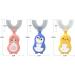 Kids U-Shaped Toothbrush 3 Pack - BPA Free Soft Silicone Bristles - Assorted Cute Penguin, Chick, Duck Design - Toddler Age 1-2 & 3+ - 360 Whole Mouth Cleaning - Buy Online on GoSupps.com