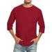 Shop Men's Round-Neck 3/4 Arm T-Shirts | Basic & Stylish Overshirts - XL Wine Color - Buy Online on GoSupps.com