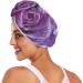 Purple Rose Dewdrop Hair Towel 2 Pack | Super Absorbent Quick Dry Hair Turbans for Women & Girls - Buy Online on GoSupps.com