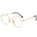 Cyxus Blue Light Filter Glasses Frame Total Width: 131 mm Round Vintage Retro Style for PC TV Tablet Unisex 01-2gold