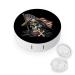 Funny American Pirate Flag Contact Lens Case with Mirror Portable Cute Eye Contact Lens Box Travel Kit