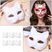 Magiclulu 6-Piece White Cat Masks | Therian Pappmache Art Masks | Animal Half Face Crafts | DIY Party Accessories for Mardi Gras & Halloween - Buy Online on GoSupps.com