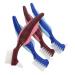 Plafope 4 pieces older prosthesis toothbrush prosthesis brush to clean prosthesis cleaner brush double -sided toothbrush travel brisk toothbrushes for braces