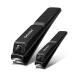 BEZOX Nail Clippers Set of 2 - Stainless Steel Fingernail Clipper and Toenail Clippers for Men and Women Black