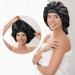 RaiBaubl Silk Sleeping Cap for Women - Jumbo Hair Care Hood with Elastic Ribbon Perfect for Braids & Curly Hair (2 Pieces - Black) - Buy Online on GoSupps.com